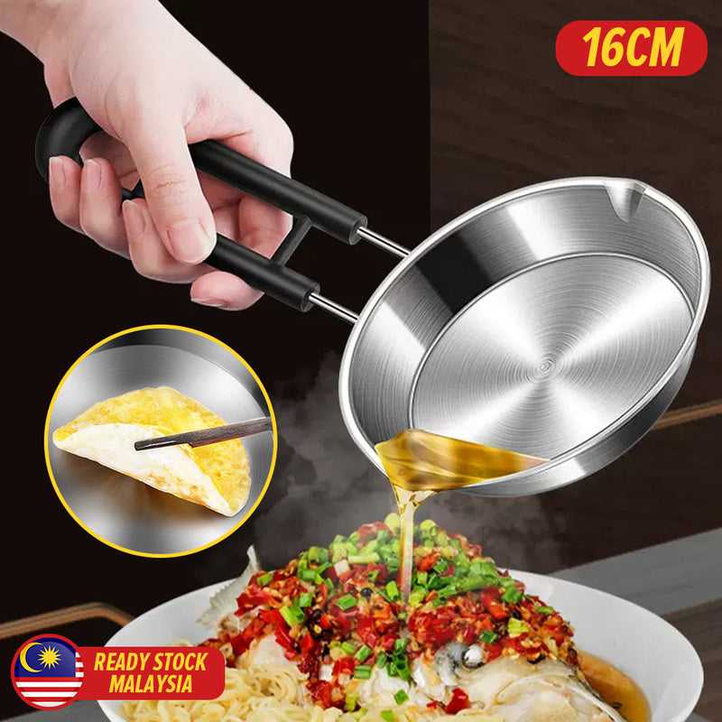 idrop [ 16CM ] Mini Frying Pan 304 Stainless Steel Bakelite Handle / Periuk Masak Kecil Keluli Tahan Karat / 304不锈钢迷你煎盘(电木柄)16CM