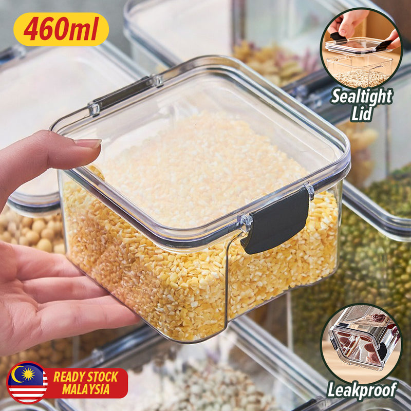 idrop [ 460ml ] Transparent Plastic Food Container Leakproof Seal Tight Kitchen Storage / Bekas Simpanan Makanan / [ 460ml ] 透明塑料食品容器防漏密封严密厨房存储