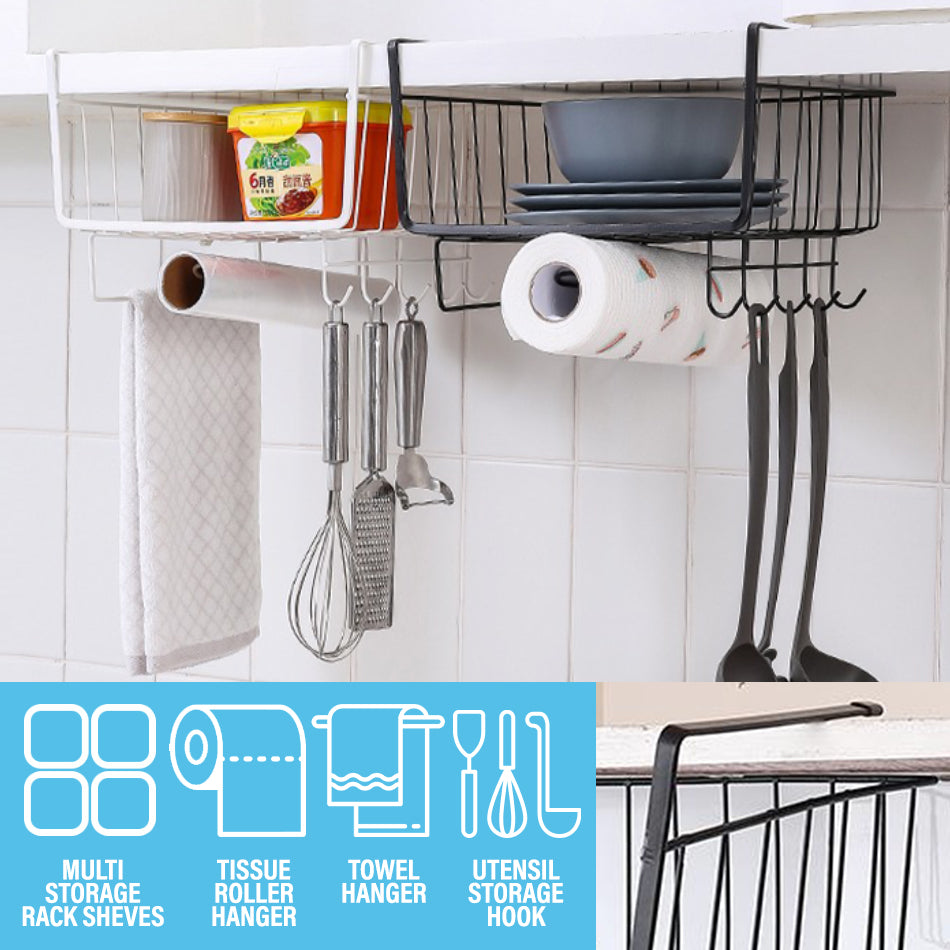 Multipurpose Hanging Under Shelf Cabinet Storage Basket Cabinet