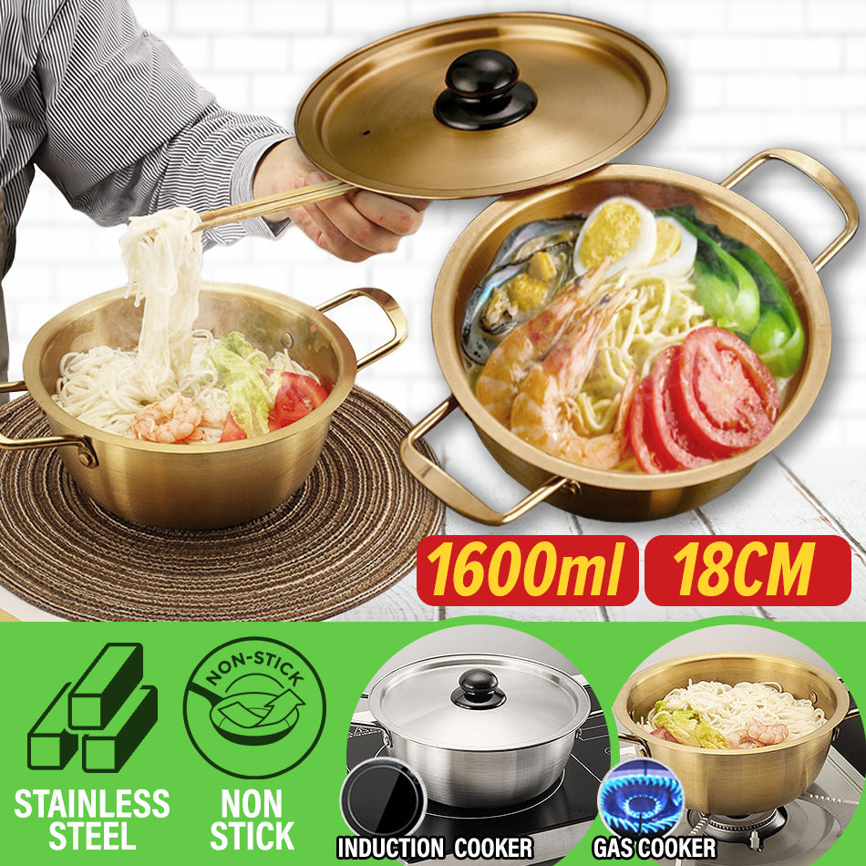 Stainless Steel Instant Noodle Pot - Double Ear Soup Pot For Gas