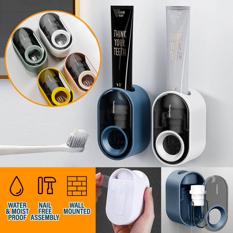 idrop Wall Mounted Toothpaste Squeezer Holder Tempat Penyimpanan dan Pemerahan Ubat Gigi