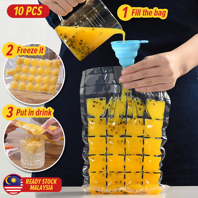 idrop [ 10PCS ] Disposable Ice Pack with 24 Compartments / Paket Ais Pakai Buang / 一次性制冰袋(1片24格,1袋 10片)