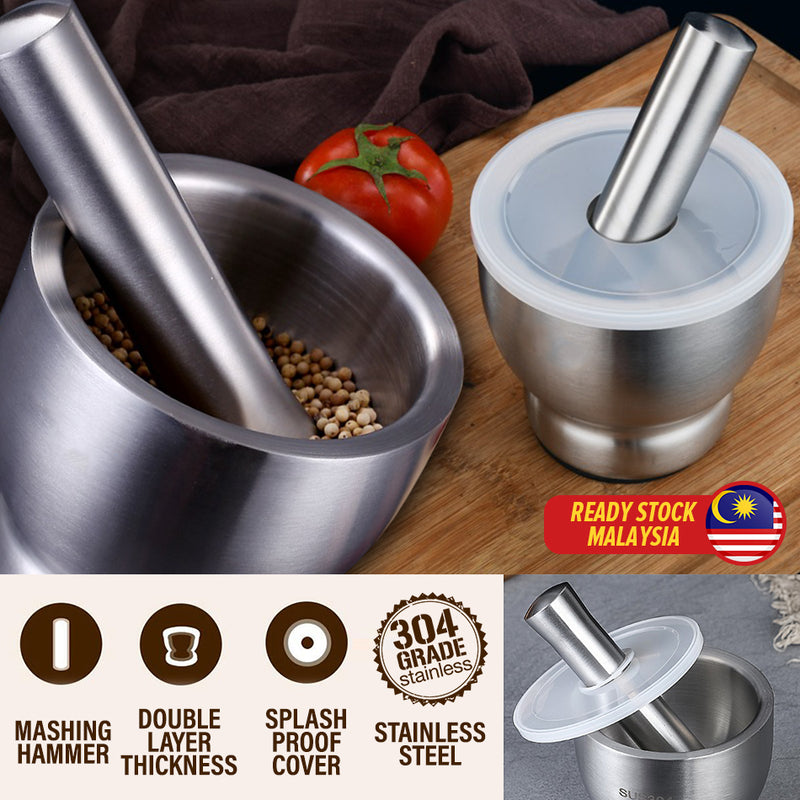 idrop 304 Stainless Steel Kitchen Food Ingredient Mortar Masher Bowl