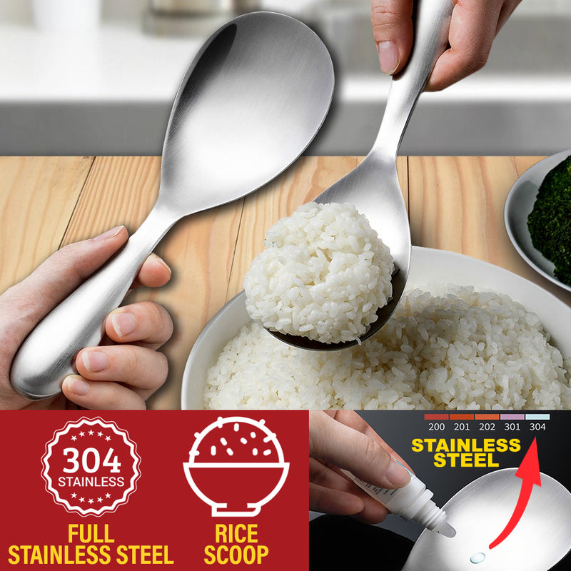 idrop SUS304 Stainless Steel Rice Scoop Spoon / Senduk Nasi Keluli / 304不锈钢饭勺家