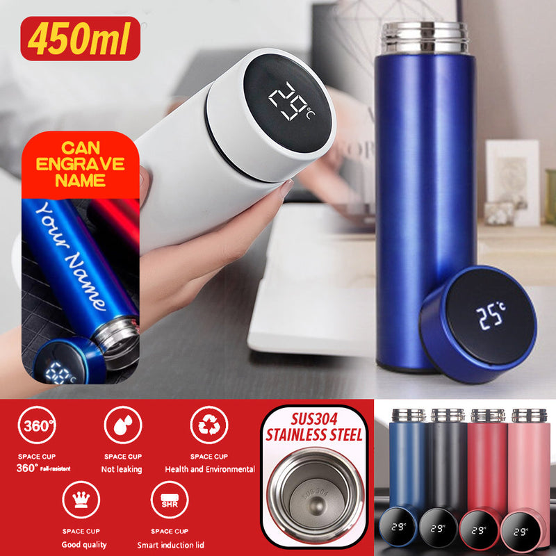 idrop [ 450ml ] Stainless Steel Smart Heat Insulation Drinking Flask [ LASER ENGRAVE NAME ] / Cawan Minum Tahan Panas [ TULIS NAMA MESIN LASER ]/ 不锈钢智能测温杯(智能杯)304 [ 激光雕刻名称 ]