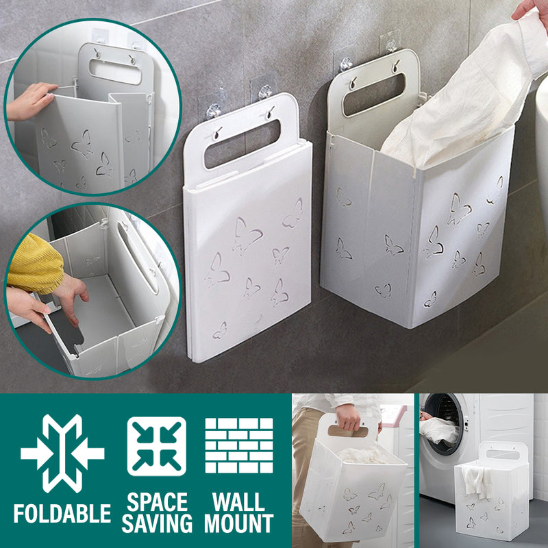 idrop Foldable Dirty Laundry Basket Box / Kotak Baju Kotor Boleh Dilipat / 可折叠脏衣篮壁挂式浴室