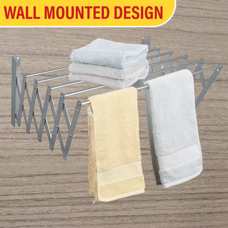 idrop [ 60CM / 100CM ] Wall Mounted 5 Bar Extendable Space Saving Clothes Laundry Hanger / Rak Gantung Baju basuhan 5 Palang / 壁挂式 5 杆可扩展节省空间的洗衣衣架