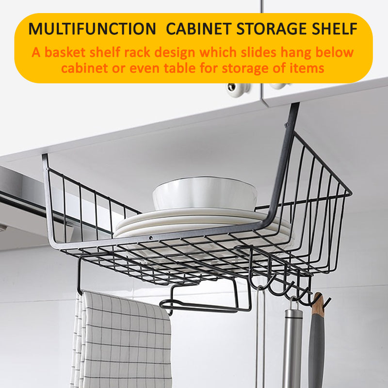 idrop Multifunctional Hanging Basket Kitchen Drawer Cabinet Rack Shelf / Rak Kabinet Dapur Pelbagai Guna / 多功能抽屉篮