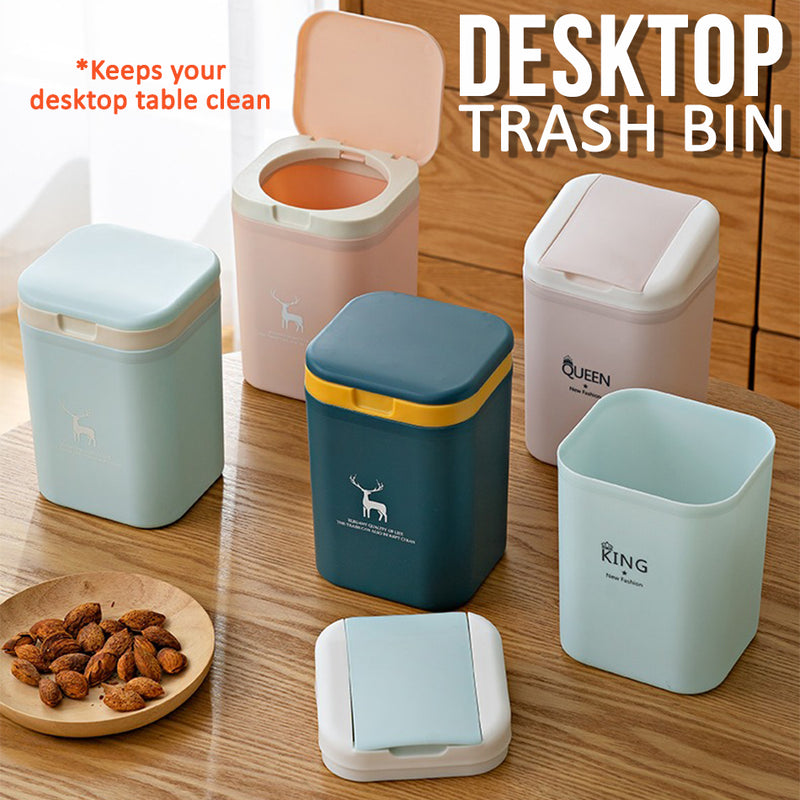 idrop Mini Desktop Table Rubbish Trash Bin / Tong Sampah Kecil Gunaan Atas Meja / 塑料桌面垃圾桶