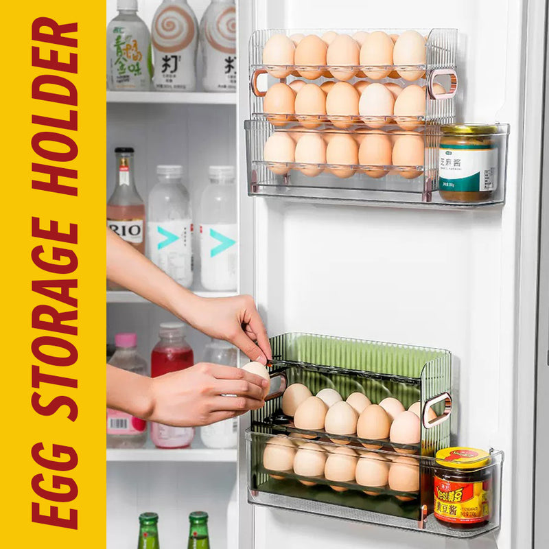 idrop [ 3 LAYER ] Partition Folding Egg Storage Box Container / Bekas Peyimpanan Telur Bertingkat / 隔板折叠式鸡蛋收纳盒(三层)