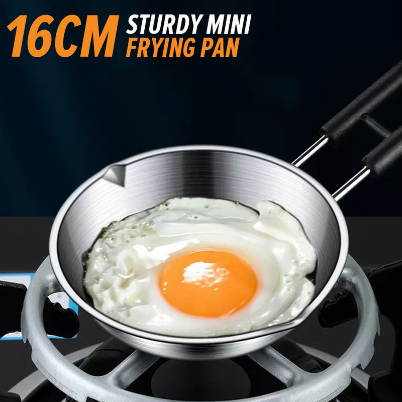 idrop [ 16CM ] Mini Frying Pan 304 Stainless Steel Bakelite Handle / Periuk Masak Kecil Keluli Tahan Karat / 304不锈钢迷你煎盘(电木柄)16CM