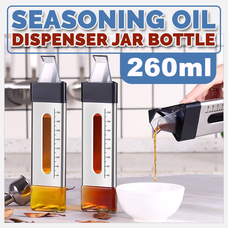 idrop 260ml Prism Stainless Steel & Glass Oil Seasoning Sauce Dispenser Bottle