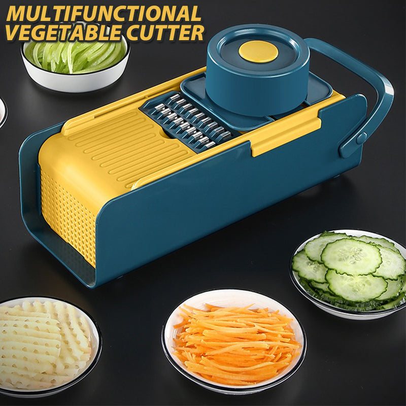 idrop Multifunctional Kitchen Vegetable Chopper Slicer & Shredder / Alat Penghiris & Pemotong Sayur Pelbagai Guna / 件套手推切菜器