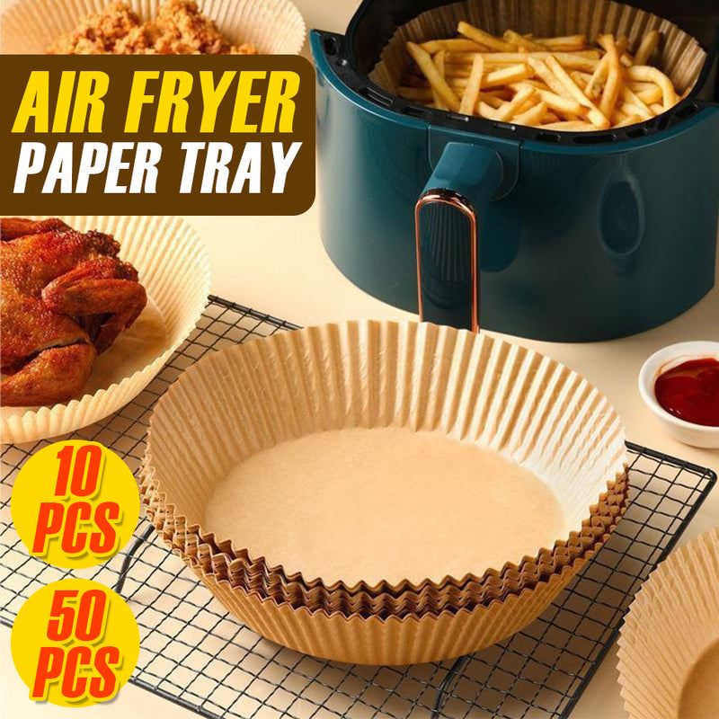 idrop [ 10pcs / 50pcs ] Air Fryer Oil Paper Plate Food Grade Baking Oil Paper Plate & Oil Seasoning Brush / Kertas Minyak Hidang Makanan Untuk Penggoreng Udara & Berus Sapu Minyak / 空气炸锅硅油纸和调味刷