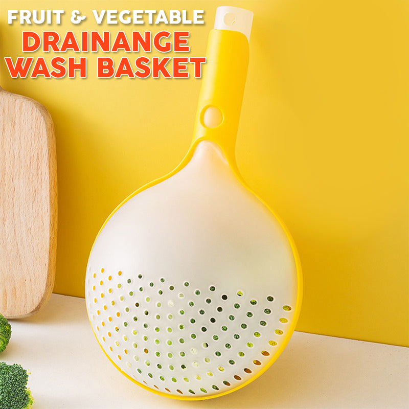 idrop Fruit Vegetable Wash Cleaning Drainage Basket / Bekas Penapis Dan Pencuci Sayur & Buah / 创意沥水勺