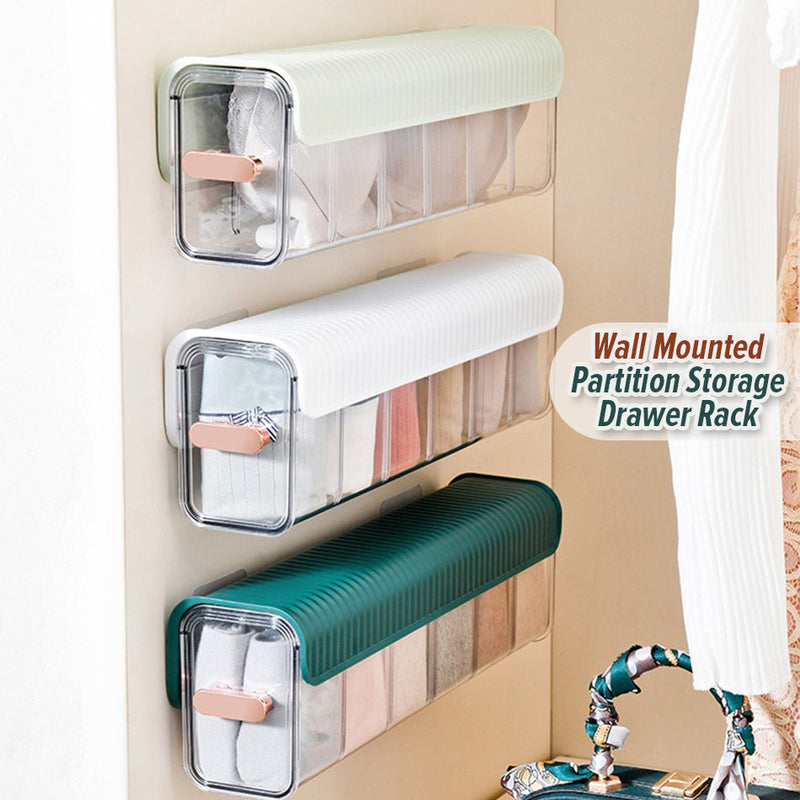 idrop Wall Mounted Partition Storage Rack Box Drawer / Rak Almari Simpanan Pakaian Kecil / 壁挂式分区储物架盒抽屉