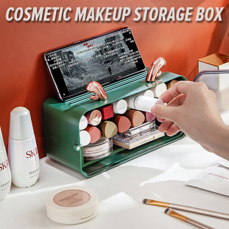 idrop Cosmetic Makeup Lipstic & Accessory Storage Box / Kotak Penyimpanan Alatan & Aksesori Kosmetik / (强力胶)壁挂口红收纳盒(口红化妆收纳盒)