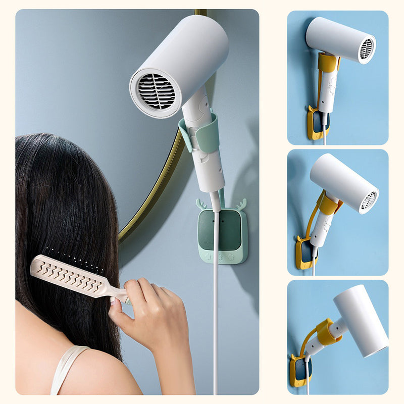 idrop Wall Mounted Hair Dryer & Shower Head Hanging Rack Holder / Penyangkut Mesin Pengering Rambut & Pancuran Air / (强力胶)小鹿花洒架