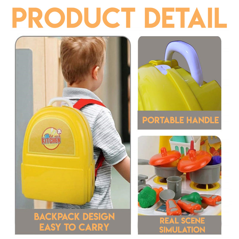 Idrop Portable Backpack Pretend Game Little Chef Cooking Toys