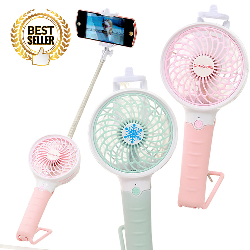 idrop 2 IN 1 Portable Mini USB Selfie Stick Fan