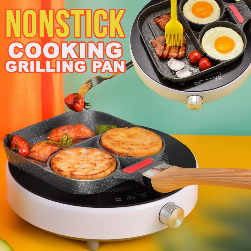 idrop [ 2-Slot ] Egg & Burger and Steak Grilling Nonstick Cooking Pan / Kuali Memasak & Memanggang / 2孔鸡蛋牛排不沾煎锅