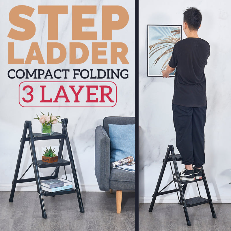 idrop 3 LAYER Foldable Compact Standing Step Household Ladder