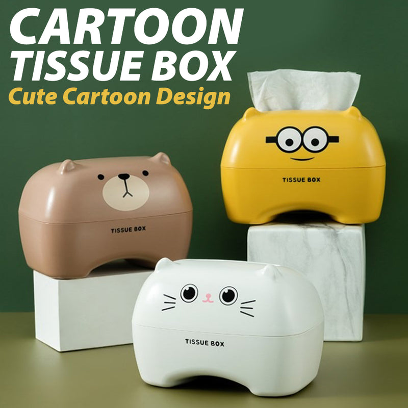 idrop Cute Cartoon Plastic Storage Tissue Box / Kotak Tisu Plastik Kartun Comel / 塑料卡通面纸纸巾盒