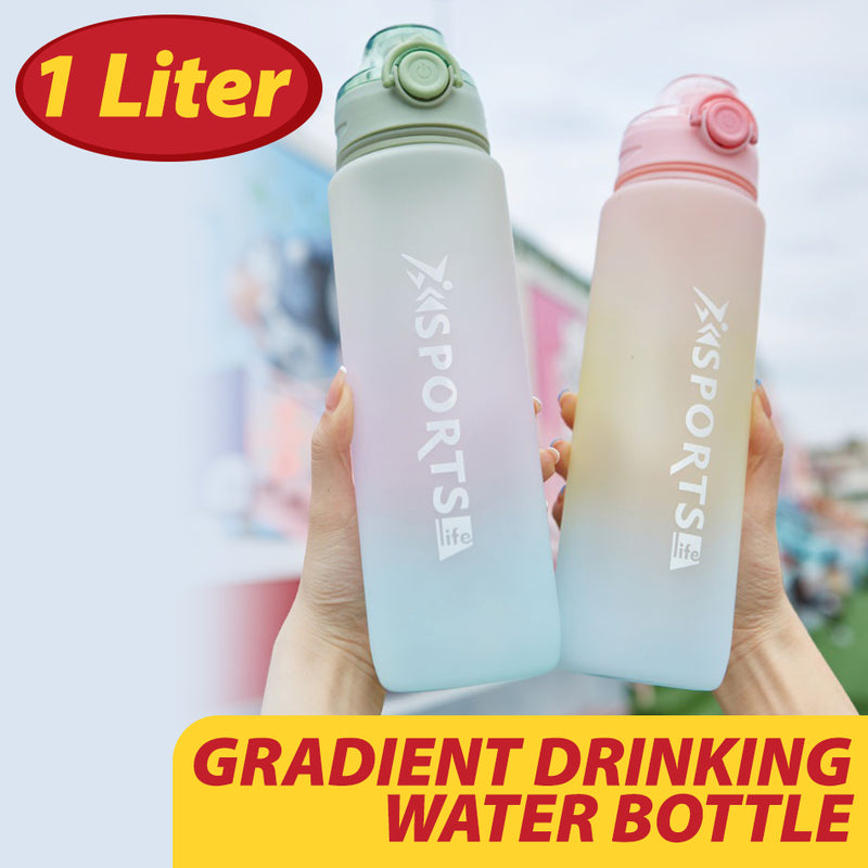 idrop Gradient Color Drinking Water Bottle / Botol Air Warna-Warni / 1000ML新款渐变色塑料水壶