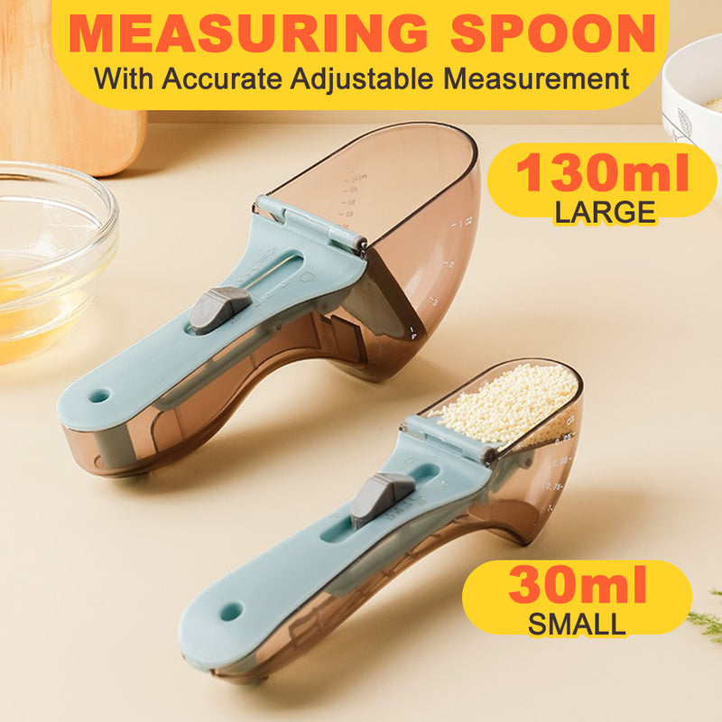 idrop [ 2PCS ] Adjustable Measuring Spoon / Sudu Dapur Pengukur Boleh Laras / 可调量勺 [ 30ml / 130ml ]
