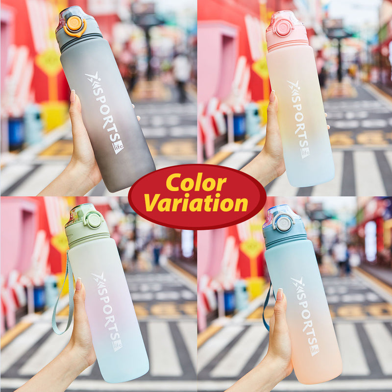 idrop Gradient Color Drinking Water Bottle / Botol Air Warna-Warni / 1000ML新款渐变色塑料水壶