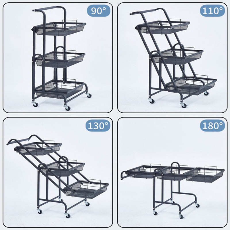 idrop [ 3 LAYER ] Multilayer Adjustable Angle Storage Trolley Rack Shelf [ 90°~180° ] / Rak Troli Pelbagai Sudut 3 Lapisan / 多功能三层可移动杂物架(三层 可落地手推车)