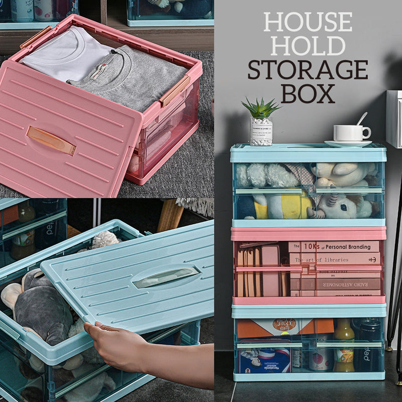 idrop Foldable Compact Transparent Colorful Book Storage Box