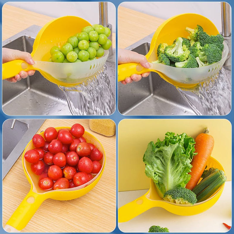 idrop Fruit Vegetable Wash Cleaning Drainage Basket / Bekas Penapis Dan Pencuci Sayur & Buah / 创意沥水勺