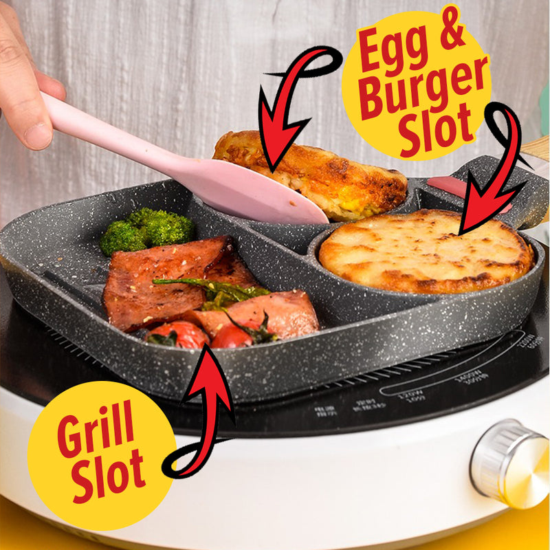 idrop [ 2-Slot ] Egg & Burger and Steak Grilling Nonstick Cooking Pan / Kuali Memasak & Memanggang / 2孔鸡蛋牛排不沾煎锅