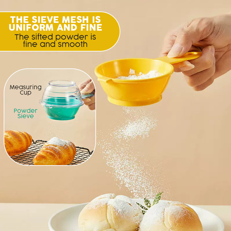 idrop [ 150ml ] Flour Powder Sieve Measuring Scoop Spoon / Penapis & Pengukur Tepung Halus / 塑料带底米筛