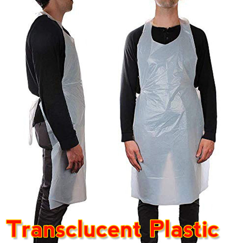 idrop [ 10pcs ] Disposable Plastic Apron / Apron Plastik Pakai Buang / 一次性围裙(长 )(10片)