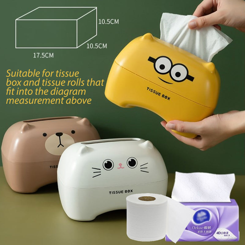 idrop Cute Cartoon Plastic Storage Tissue Box / Kotak Tisu Plastik Kartun Comel / 塑料卡通面纸纸巾盒