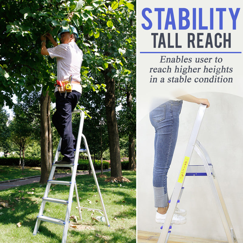 idrop 5 Step Folding Portable Household Lightweight Climbing Aluminium Ladder