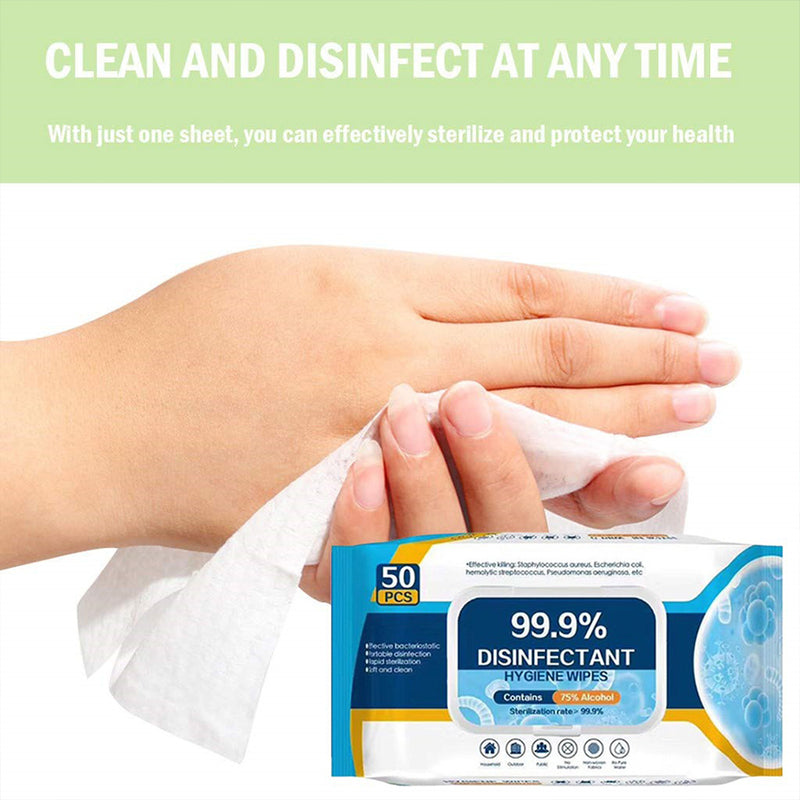 idrop [ 50PCS ] 99.9% Disinfectant Alcohol Sanitary Wipes [ 15cm x 20cm ] / Tisu Lap Sanitari Alkohol Pembasmi Kuman 99.9% / 15CM*20CM含酒精湿巾SANITARY WIPES(50片)