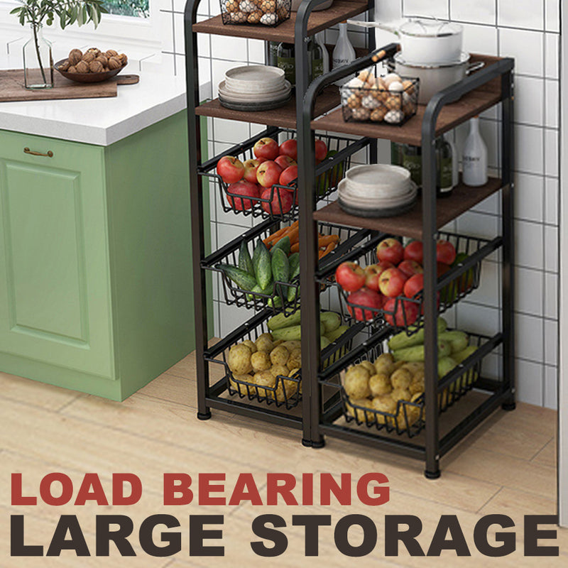 idrop 4 LAYER Multilayer Kitchen Storage Rack Shelf Drawer Basket