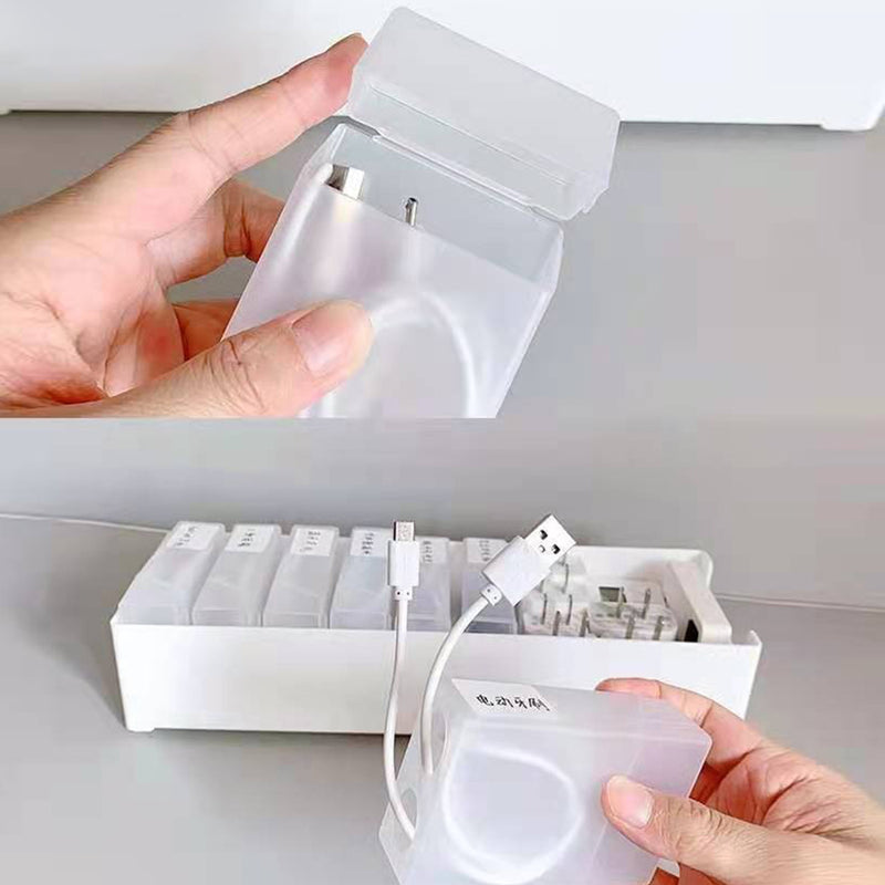 idrop Data USB Cable Storage Box Desktop Storage with 10 Small Boxes / Kotak Penyimpanan & Pengurusan Kabel USB + 10 Kotak Kecil / 塑料大号收纳盒+10个小盒+标签贴