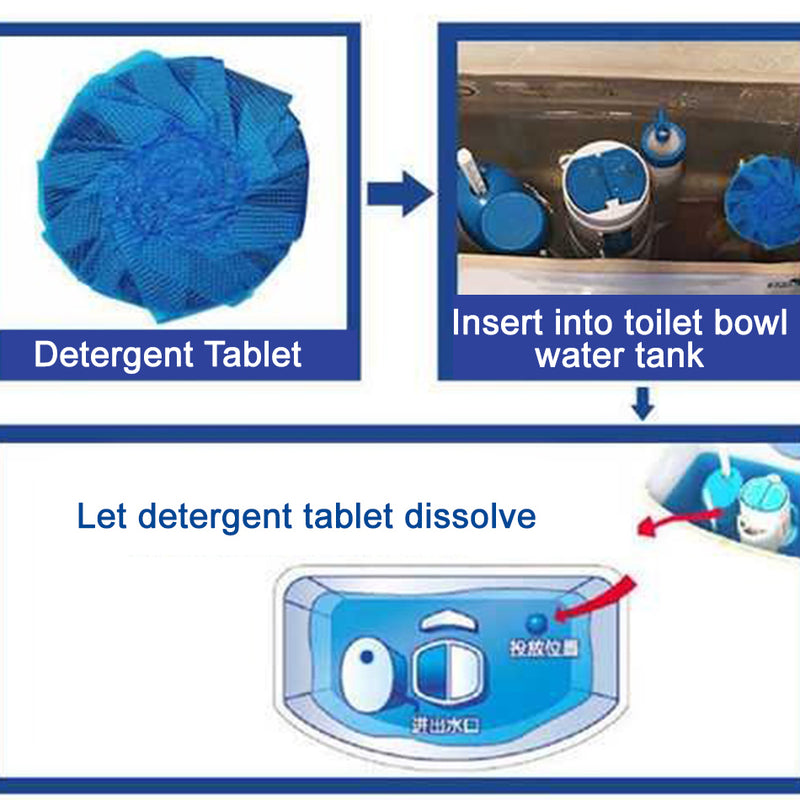 idrop [ 2pcs ] Toilet Bowl Anti bacterial Cleaning Block Detergent Tablet / Pembersih & Pembunuh Kuman Pencuci Jamban / 2个装蓝泡泡