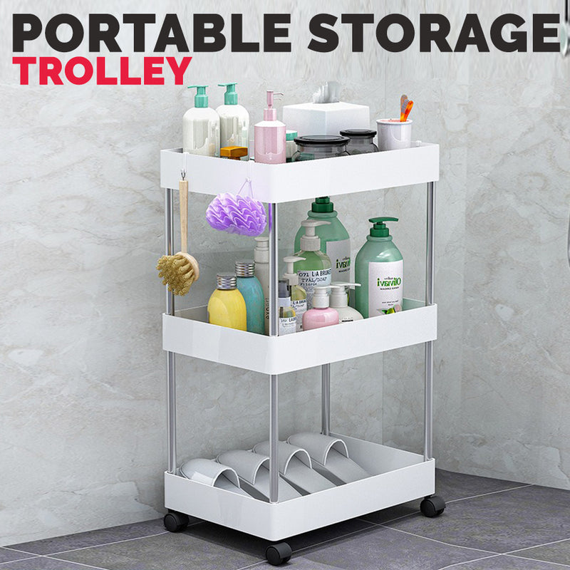 idrop 3 LAYER Multi Layer Household Kitchen Storage Rack Shelf Trolley