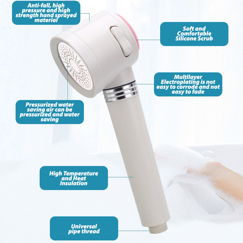 idrop Pressurized Shower Head with Scrubber Brush / Pancuran Air Bilik Mandi / 带搓头花洒