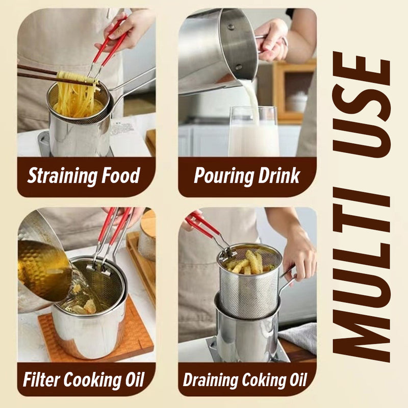 idrop [ 1200ml ] Stainless Steel 304 Deep Fryer Oil Pot / Bekas Cawan Minyak Masak / 1200ML不锈钢节能小炸锅(304)