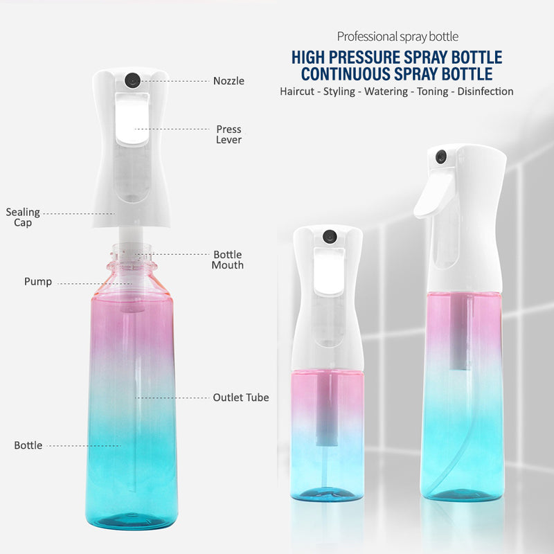 idrop [ 300ml ] Fine Mist Spray High Pressure Color Gradient Bottle / Botol Spray Warna Warni / 塑料渐变色高压持续喷雾瓶 300ML