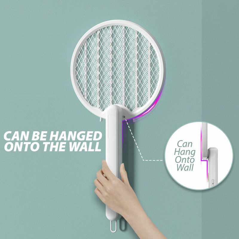 idrop Rechargeable Foldable Mosquito Swatter Zapper Killer / Raket Pemukul Nyamuk Elektrik / 可充电折叠式锂电池灭蚊拍(二合一自动灭蚊拍)