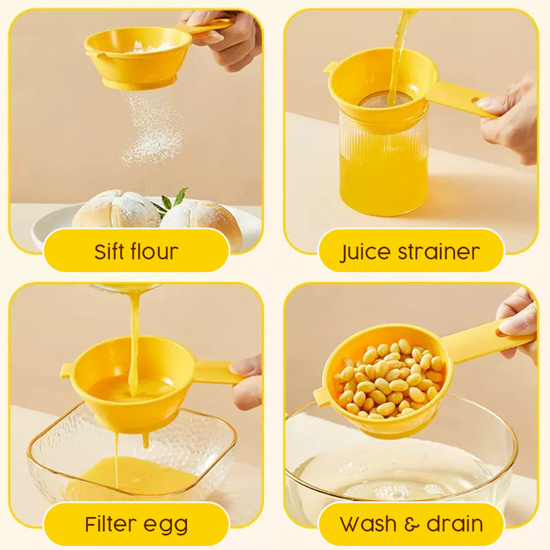 idrop [ 150ml ] Flour Powder Sieve Measuring Scoop Spoon / Penapis & Pengukur Tepung Halus / 塑料带底米筛