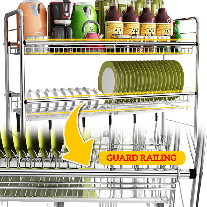 idrop 2 LAYER Kitchen Stainless Steel Sink Shelf Dish Rack Utensils Knife & Cutting Board Storage [ SUS304 ]