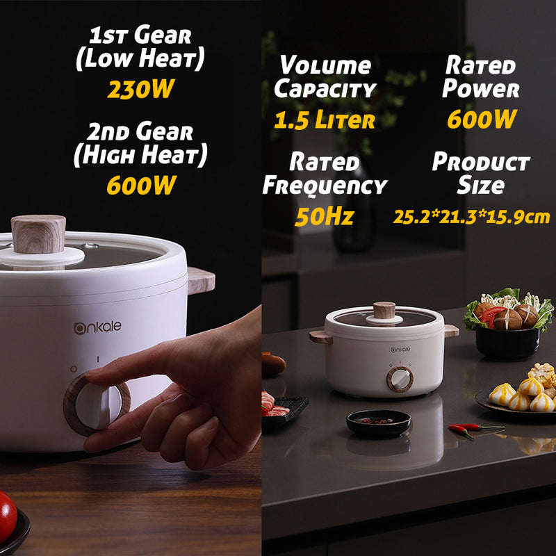 idrop [ 1.5L ] Multifunction Electric Cooking Hotpot & Steamer Cooker / Periuk Masak Elektrik Pelbagai Guna Hot pot & Stim / 1.5L电煮锅带蒸笼 600W